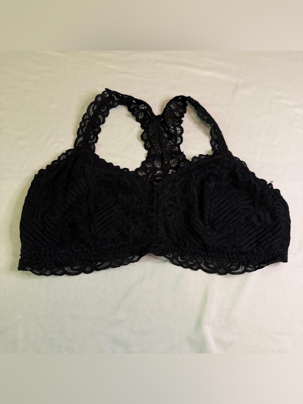 Maurices Black Lace Bralette XL Racerback Floral Sheer Stretch
